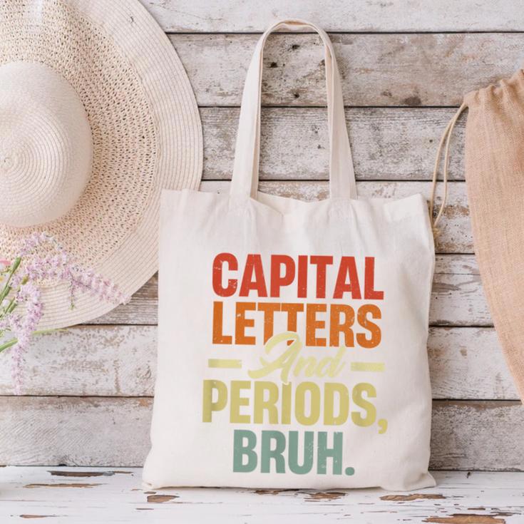 Capital Letters And Periods Bruh Teacher Grammar Kids Canvas Tote Bag, gift for family, gift for coworker Capital Letters And Periods Bruh Teacher Grammar Kids Canvas Tote Bag, gift for family, gift for coworker