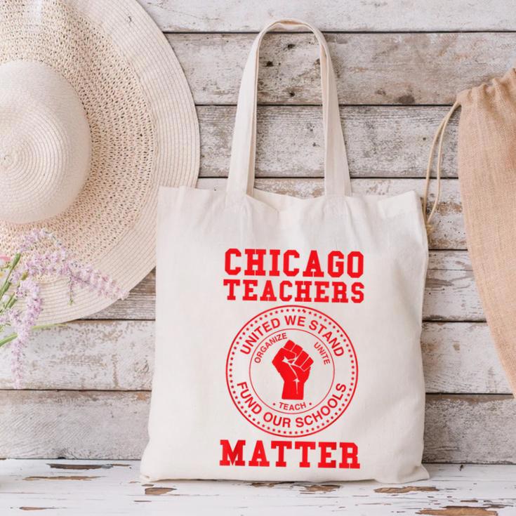 Chicago Teachers Matter Support Union Education Red For Ed Canvas Tote Bag, gift for family, gift for coworker
