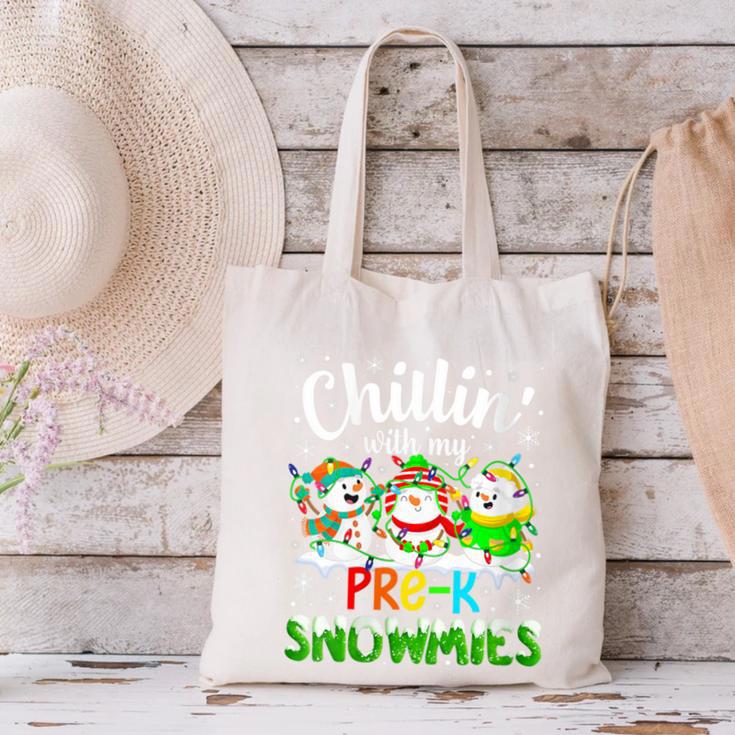 Chillin With My Pre-K Snowmies Christmas Teacher Xmas Canvas Tote Bag, gift for family, gift for coworker Chillin With My Pre-K Snowmies Christmas Teacher Xmas Canvas Tote Bag, gift for family, gift for coworker