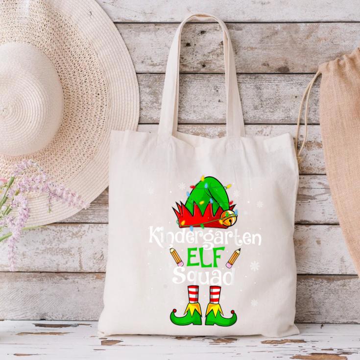 Christmas Kindergarten Elf Squad Teacher Student Canvas Tote Bag, gift for family, gift for coworker Christmas Kindergarten Elf Squad Teacher Student Canvas Tote Bag, gift for family, gift for coworker