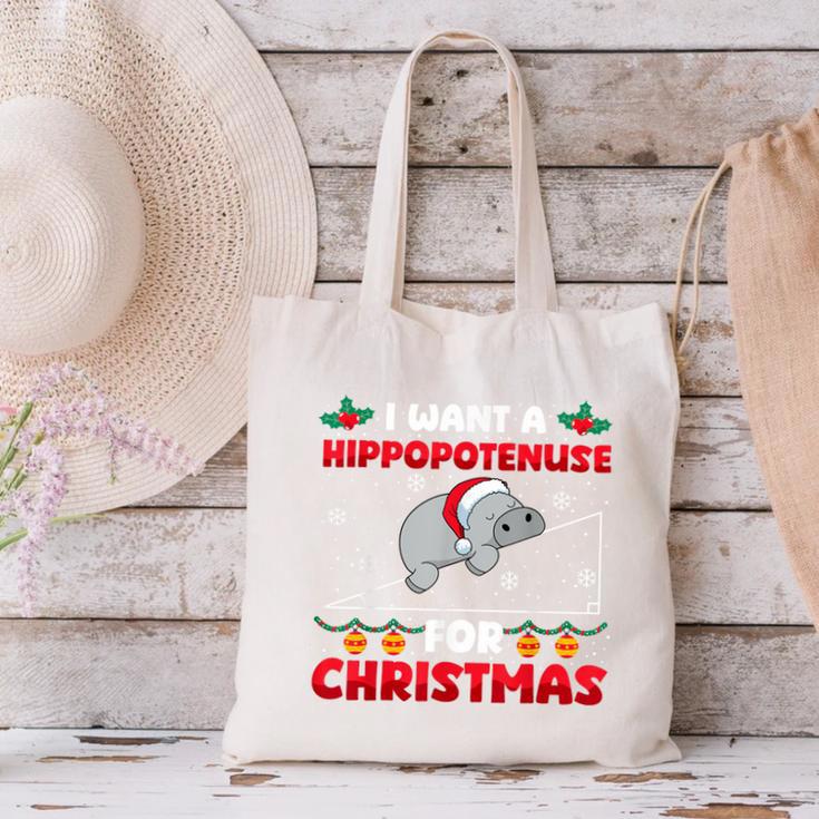 Christmas Math Teacher Hippopotenuse Math Lovers Xmas Canvas Tote Bag, gift for family, gift for coworker Christmas Math Teacher Hippopotenuse Math Lovers Xmas Canvas Tote Bag, gift for family, gift for coworker
