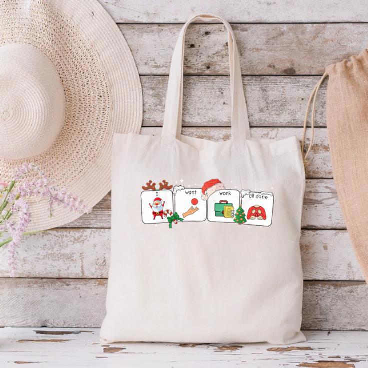 Christmas Santa Special Education SPED Teacher Xmas PJ Canvas Tote Bag, gift for family, gift for coworker