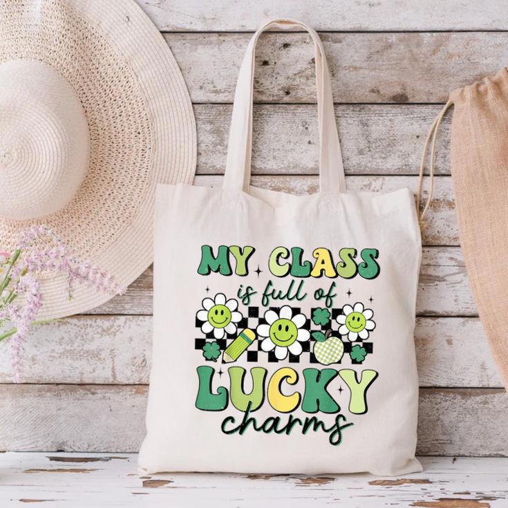 My Class Is Full Of Lucky Charms St Patricks Day Teacher Canvas Tote Bag, gift for family, gift for coworker My Class Is Full Of Lucky Charms St Patricks Day Teacher Canvas Tote Bag, gift for family, gift for coworker