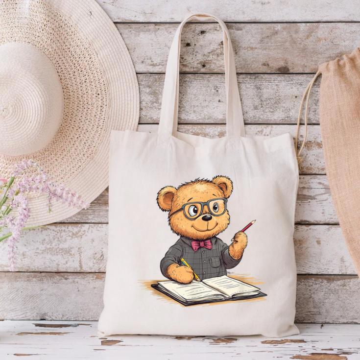 Classroom Fun With Teddy Bear Teacher Canvas Tote Bag, gift for family, gift for coworker Classroom Fun With Teddy Bear Teacher Canvas Tote Bag, gift for family, gift for coworker