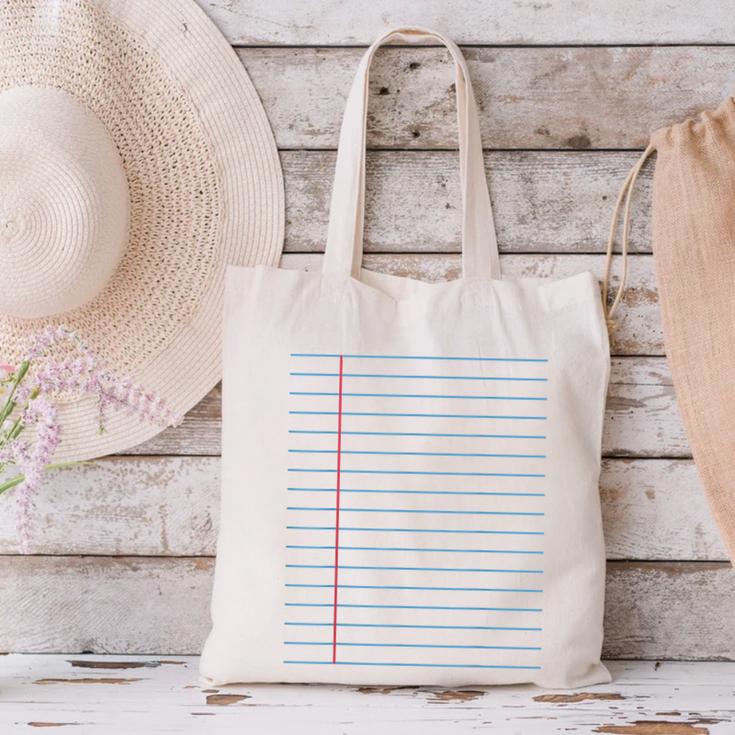 College Ruled Lined Paper Student Teacher Professor Costume Canvas Tote Bag, gift for family, gift for coworker College Ruled Lined Paper Student Teacher Professor Costume Canvas Tote Bag, gift for family, gift for coworker