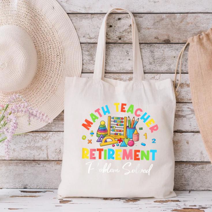 Colorful Math Teacher Retirement Solve The Problem Retired Canvas Tote Bag, gift for family, gift for coworker Colorful Math Teacher Retirement Solve The Problem Retired Canvas Tote Bag, gift for family, gift for coworker