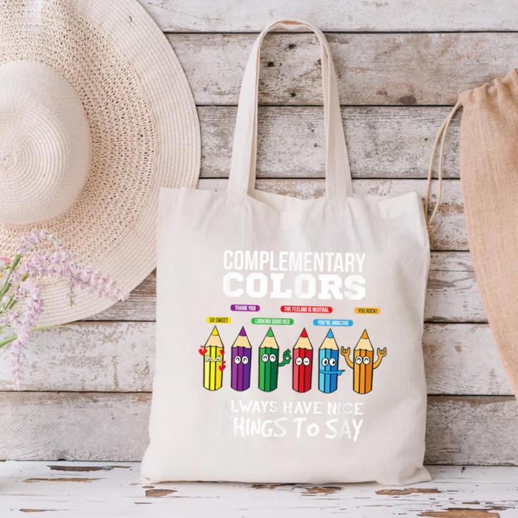 Complementary Colors Pun Artist Art Teacher T-Shirt Canvas Tote Bag, gift for family, gift for coworker Complementary Colors Pun Artist Art Teacher T-Shirt Canvas Tote Bag, gift for family, gift for coworker