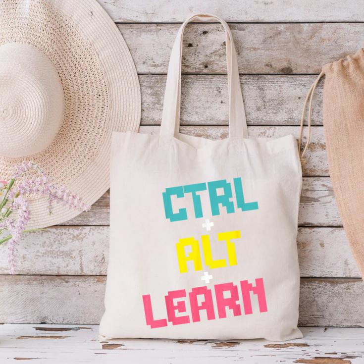 Computer Teacher Back To School Kids Ctrl Alt Learn Canvas Tote Bag, gift for family, gift for coworker Computer Teacher Back To School Kids Ctrl Alt Learn Canvas Tote Bag, gift for family, gift for coworker