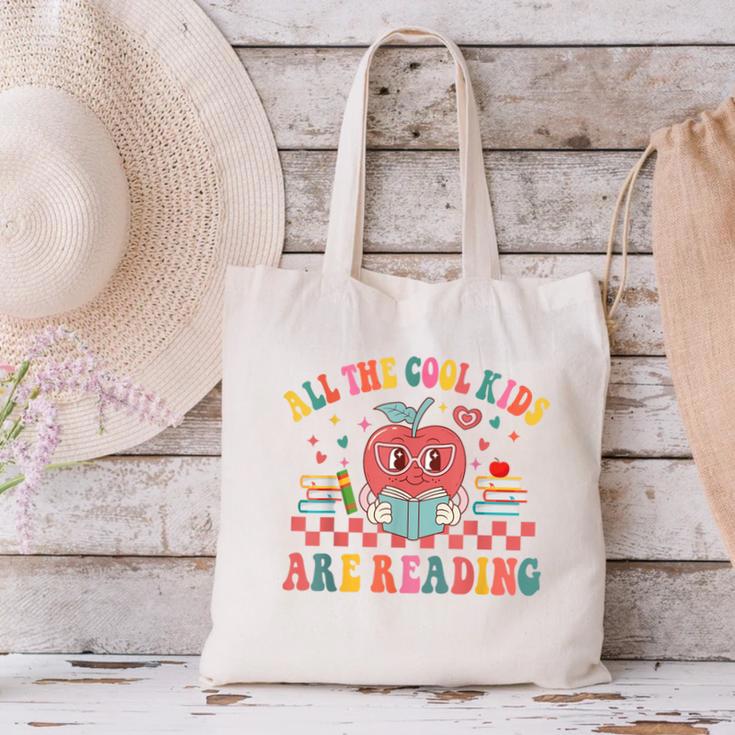 All The Cool Kids Are Reading Book Reading Teacher School Canvas Tote Bag, gift for family, gift for coworker All The Cool Kids Are Reading Book Reading Teacher School Canvas Tote Bag, gift for family, gift for coworker