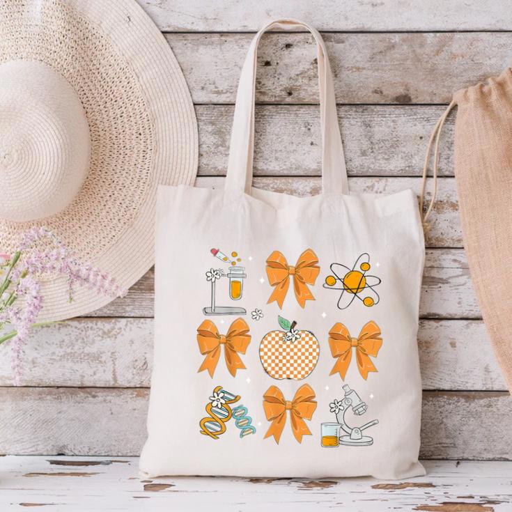 Coquette Bow Fall Science Teacher Stem Teacher Thanksgiving Canvas Tote Bag, Science Teacher Tote Bags, gift for family, gift for coworker Coquette Bow Fall Science Teacher Stem Teacher Thanksgiving Canvas Tote Bag, Science Teacher Tote Bags, gift for family, gift for coworker