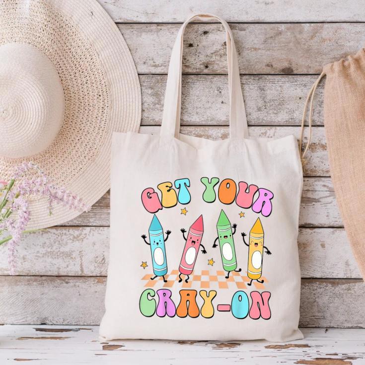 Get Your Cray-On Preschool Teacher Kindergarten Teacher Canvas Tote Bag, gift for family, gift for coworker Get Your Cray-On Preschool Teacher Kindergarten Teacher Canvas Tote Bag, gift for family, gift for coworker