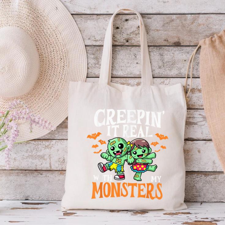 Creepin It Real Monster School Teacher Principal Halloween Canvas Tote Bag, gift for family, gift for coworker Creepin It Real Monster School Teacher Principal Halloween Canvas Tote Bag, gift for family, gift for coworker