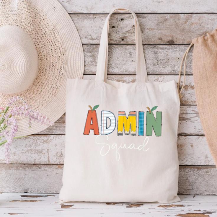 Cute Admin Squad Crew Team Back To School Teacher For Men Women Canvas Tote Bag, gift for family, gift for coworker Cute Admin Squad Crew Team Back To School Teacher For Men Women Canvas Tote Bag, gift for family, gift for coworker