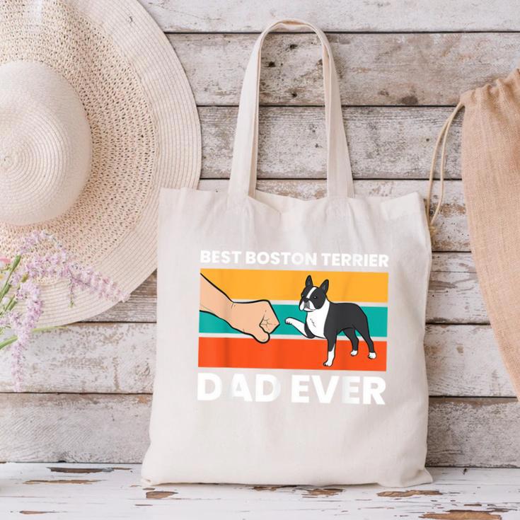 Cute Boston Terrier Best Boston Terrier Dad Ever Canvas Tote Bag, Boston Terrier Dad Tote Bags, gift for family, gift for coworker