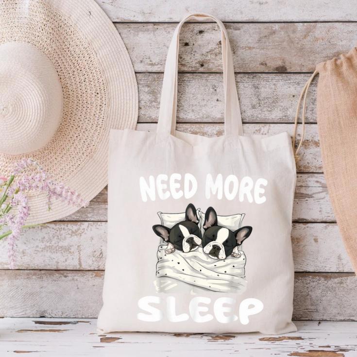 Cute Boston Terrier Need More Sleep Pajamas Nightgown Canvas Tote Bag, gift for family, gift for coworker