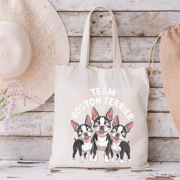 Cute Cartoon For Dog Owners Pet Team Boston Terrier Canvas Tote Bag, gift for family, gift for coworker