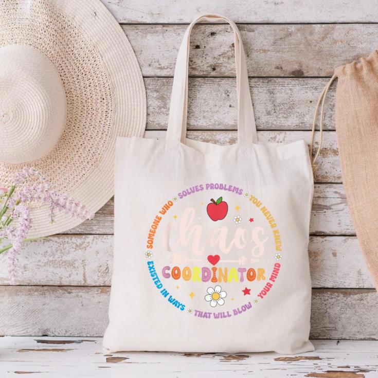Cute Chaos Coordinator Teacher First Day Of School Canvas Tote Bag, gift for family, gift for coworker Cute Chaos Coordinator Teacher First Day Of School Canvas Tote Bag, gift for family, gift for coworker