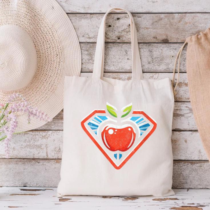Cute Distressed Super Teacher Superhero Apple Canvas Tote Bag, Super Teacher Tote Bags, gift for family, gift for coworker Cute Distressed Super Teacher Superhero Apple Canvas Tote Bag, Super Teacher Tote Bags, gift for family, gift for coworker