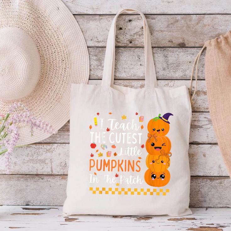 Cute Teacher Halloween For Women Men Teacher Pumpkin Canvas Tote Bag, gift for family, gift for coworker