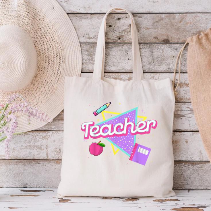 Cute Teacher Shirt 80's 90's Style Retro Old School Teacher For Men Women Canvas Tote Bag, gift for family, gift for coworker