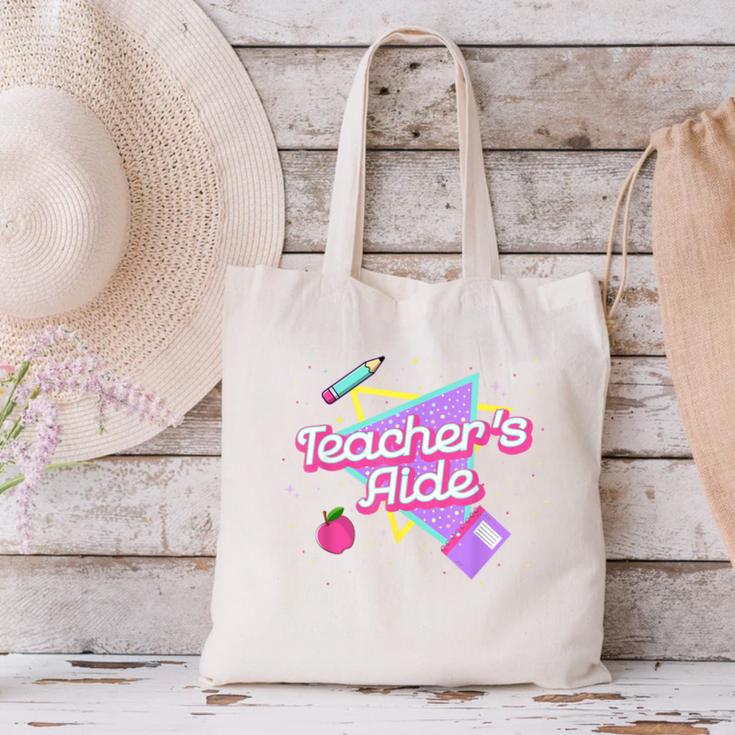 Cute Teacher's Aide Shirt 80's 90's Back To School For Men Women Canvas Tote Bag, gift for family, gift for coworker