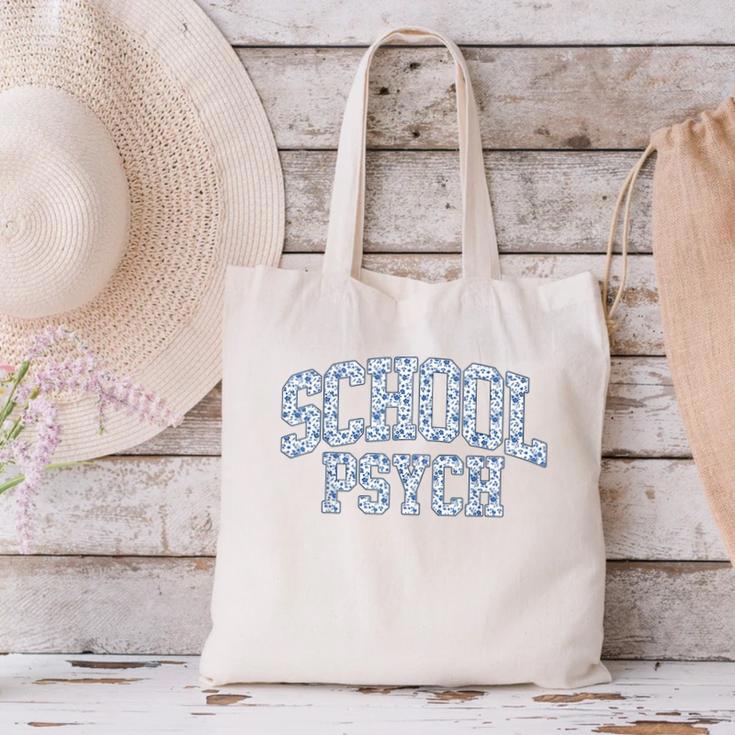 Cute Wildflower School Psych Teacher School Psychologist Canvas Tote Bag, gift for family, gift for coworker Cute Wildflower School Psych Teacher School Psychologist Canvas Tote Bag, gift for family, gift for coworker