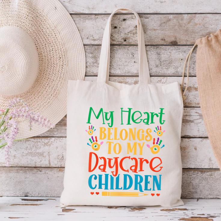 Daycare Children Childcare Provider Teacher PreK Nursery Canvas Tote Bag, gift for family, gift for coworker Daycare Children Childcare Provider Teacher PreK Nursery Canvas Tote Bag, gift for family, gift for coworker