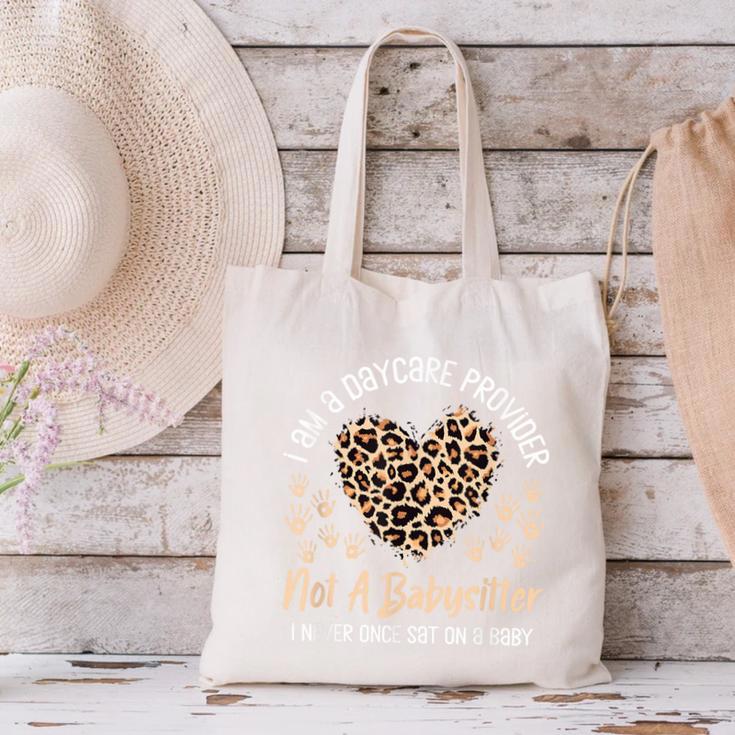 Daycare Provider Teacher Childcare Worker Leopard Heart Fun Canvas Tote Bag, gift for family, gift for coworker