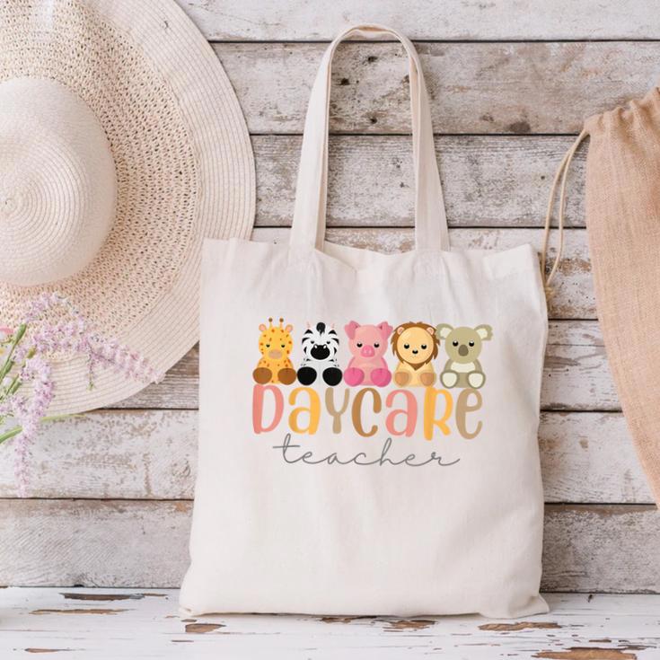 Daycare Teacher Animals Daycare Provider Back To School Canvas Tote Bag, gift for family, gift for coworker Daycare Teacher Animals Daycare Provider Back To School Canvas Tote Bag, gift for family, gift for coworker