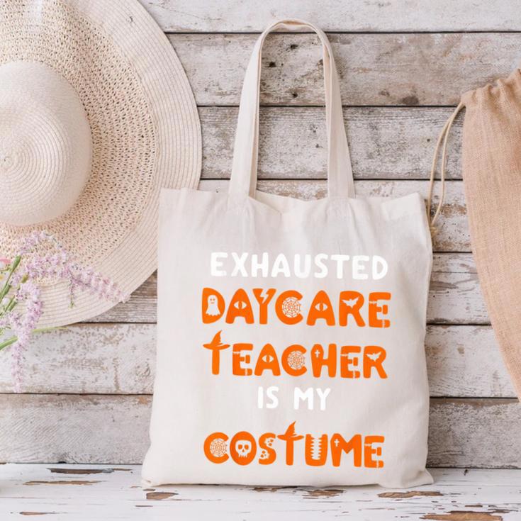 Daycare Teacher Halloween Costume Tired Day Care Shirt Canvas Tote Bag, gift for family, gift for coworker Daycare Teacher Halloween Costume Tired Day Care Shirt Canvas Tote Bag, gift for family, gift for coworker