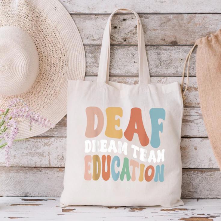 Deaf Dream Team Education Deaf Education Teacher Canvas Tote Bag, gift for family, gift for coworker