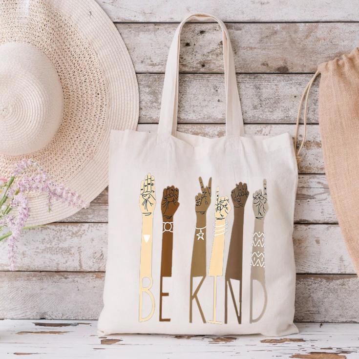 Deaf Be Kind Sign Language Hand Talking Teachers Interpreter Canvas Tote Bag, gift for family, gift for coworker Deaf Be Kind Sign Language Hand Talking Teachers Interpreter Canvas Tote Bag, gift for family, gift for coworker