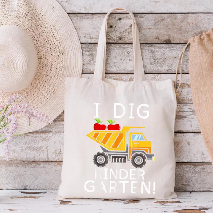 I Dig Kindergarten Student Teacher Construction First Day Canvas Tote Bag, gift for family, gift for coworker