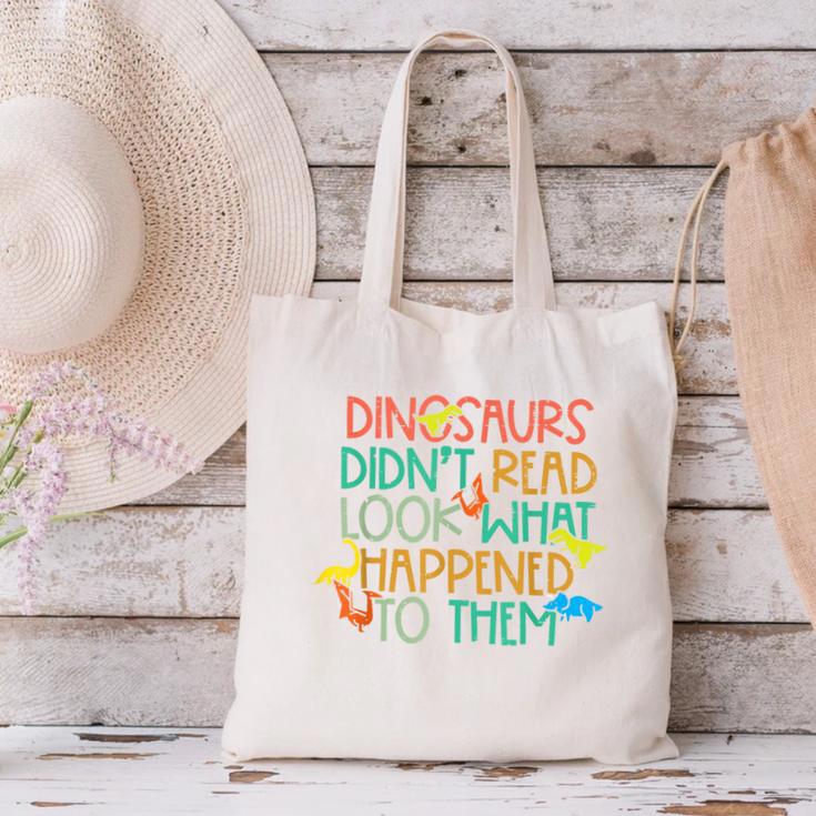 Dinosaurs Didnt Read Book Lover Boys Kids Teacher Canvas Tote Bag, gift for family, gift for coworker Dinosaurs Didnt Read Book Lover Boys Kids Teacher Canvas Tote Bag, gift for family, gift for coworker