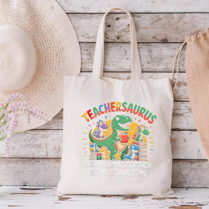Dinosaurs Teachersaurus Like A Normal Teacher More Awesome Canvas Tote Bag, gift for family, gift for coworker Dinosaurs Teachersaurus Like A Normal Teacher More Awesome Canvas Tote Bag, gift for family, gift for coworker
