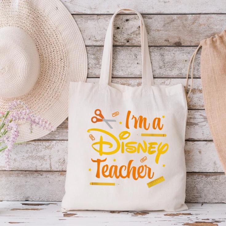 Disney Back To School I'm A Disney Teacher Crafty Logo Canvas Tote Bag, gift for family, gift for coworker Disney Back To School I'm A Disney Teacher Crafty Logo Canvas Tote Bag, gift for family, gift for coworker