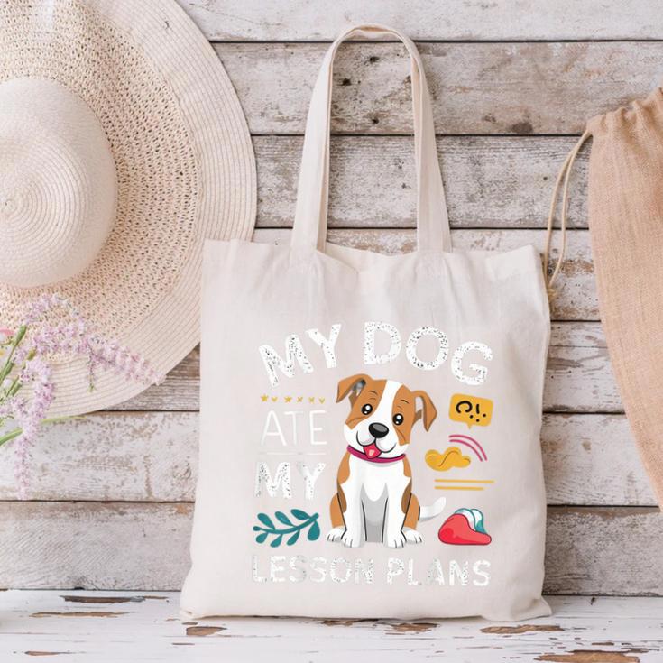 My Dog Ate My Lesson Plan Teacher Back To School Canvas Tote Bag, gift for family, gift for coworker My Dog Ate My Lesson Plan Teacher Back To School Canvas Tote Bag, gift for family, gift for coworker