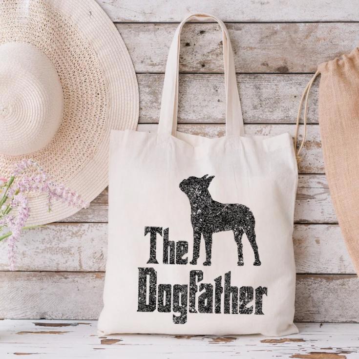 The Dogfather Boston Terrier Dog Funny Dog Gift T-Shirt For Men Women Girls Kids Canvas Tote Bag, gift for family, gift for coworker
