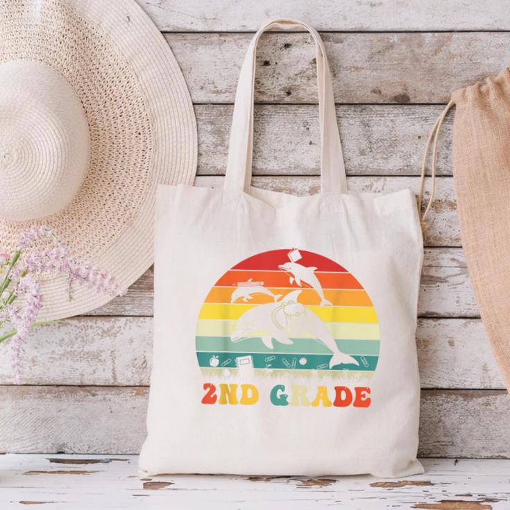 Dolphin Second Grade Back To School Teacher Student Canvas Tote Bag, gift for family, gift for coworker Dolphin Second Grade Back To School Teacher Student Canvas Tote Bag, gift for family, gift for coworker