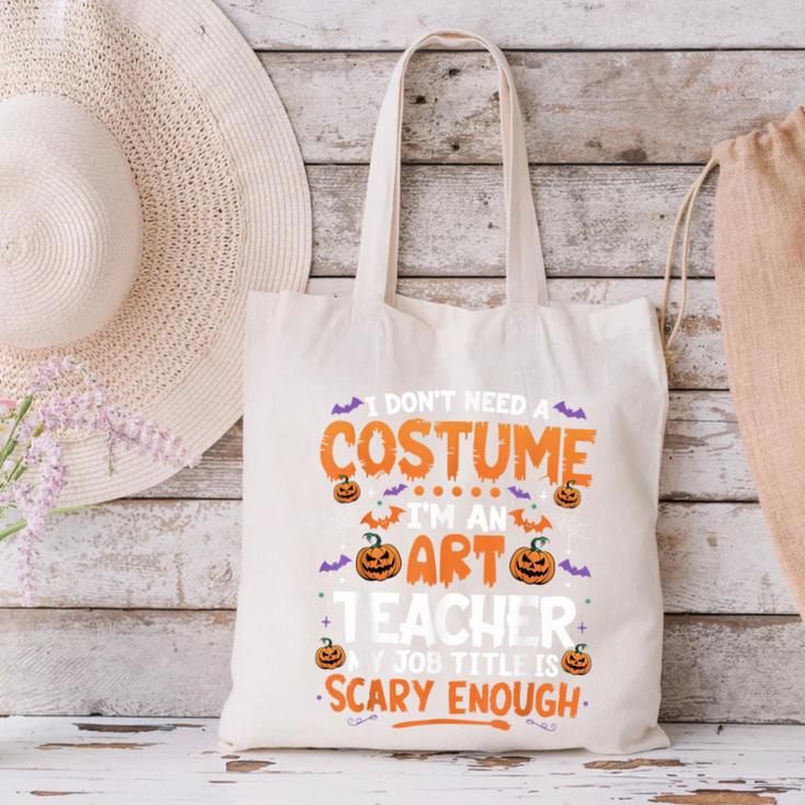 I Don't Need a Costume I'm An Art Teacher Retro Halloween Canvas Tote Bag, gift for family, gift for coworker I Don't Need a Costume I'm An Art Teacher Retro Halloween Canvas Tote Bag, gift for family, gift for coworker
