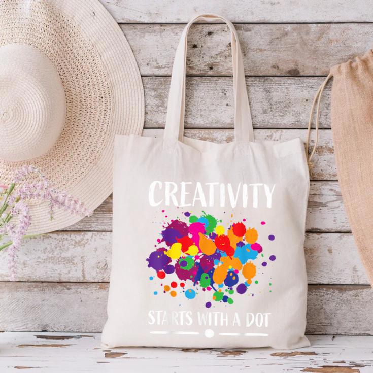 Dot Day Shirt Women Men Kids Girls Boys Teacher 2024 Dot Day Canvas Tote Bag, gift for family, gift for coworker