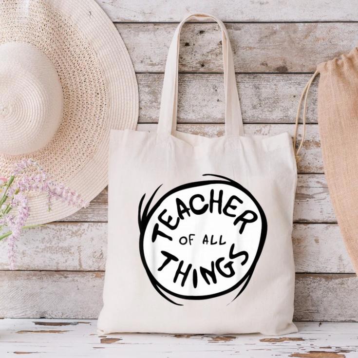 Dr Seuss Teacher Of All Things Red Emblem Canvas Tote Bag, gift for family, gift for coworker Dr Seuss Teacher Of All Things Red Emblem Canvas Tote Bag, gift for family, gift for coworker