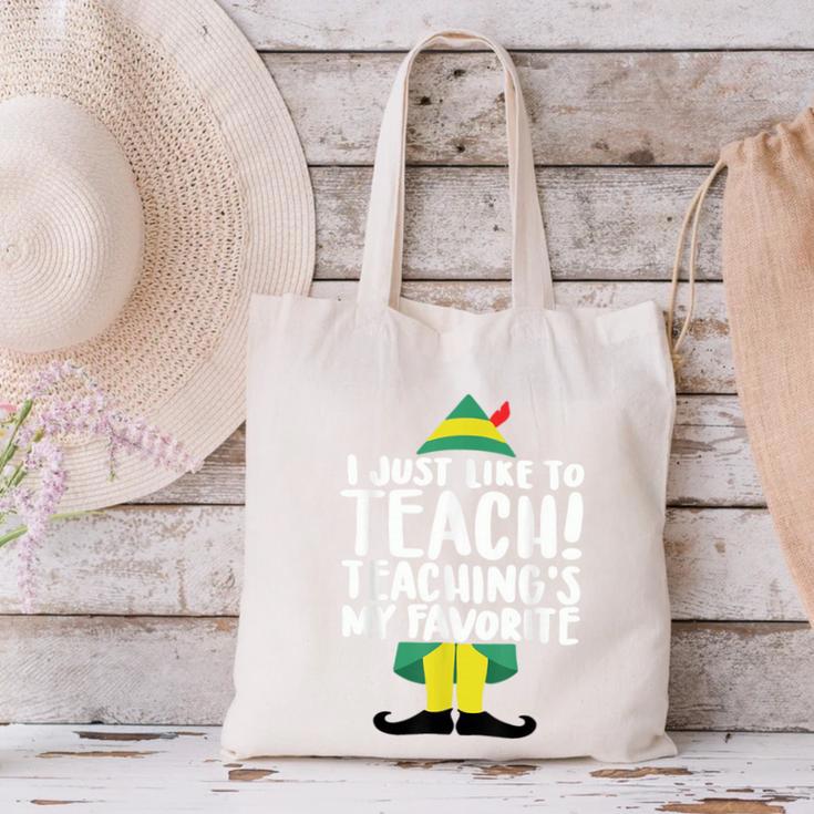 Duble2t I Just Like To Teach Teachings My Favorite Elf Teacher -Adults & -Kids Red Short Sleeve Canvas Tote Bag, gift for family, gift for coworker Duble2t I Just Like To Teach Teachings My Favorite Elf Teacher -Adults & -Kids Red Short Sleeve Canvas Tote Bag, gift for family, gift for coworker