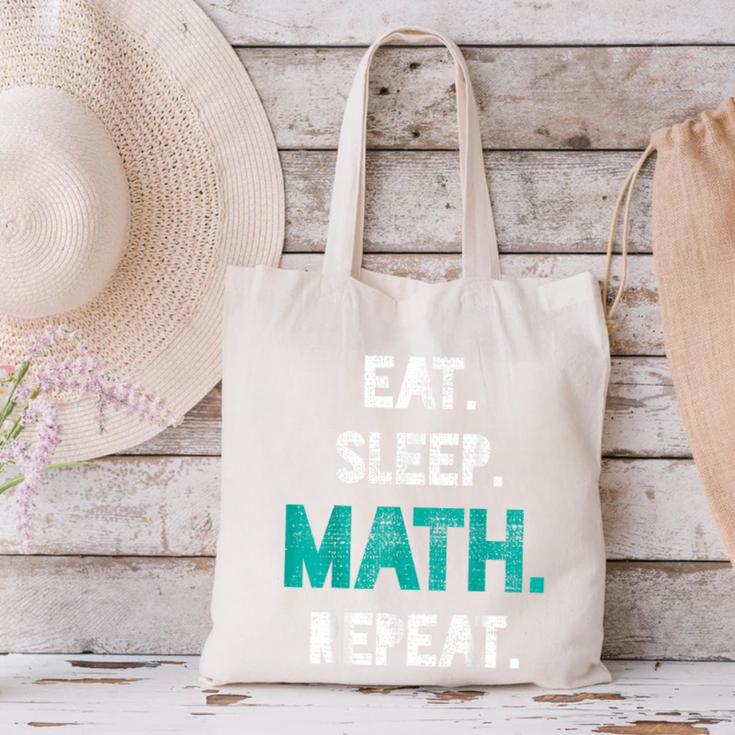 Eat Sleep Math Repeat Math Teacher Men Women Girls Kids Canvas Tote Bag, gift for family, gift for coworker Eat Sleep Math Repeat Math Teacher Men Women Girls Kids Canvas Tote Bag, gift for family, gift for coworker