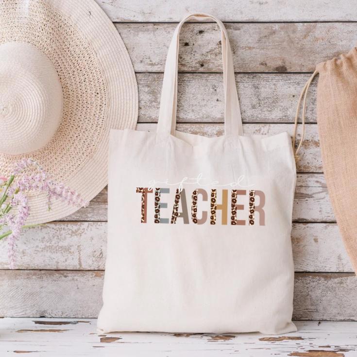 Ed Teacher Leopard Appreciation For Women For Work Canvas Tote Bag, gift for family, gift for coworker