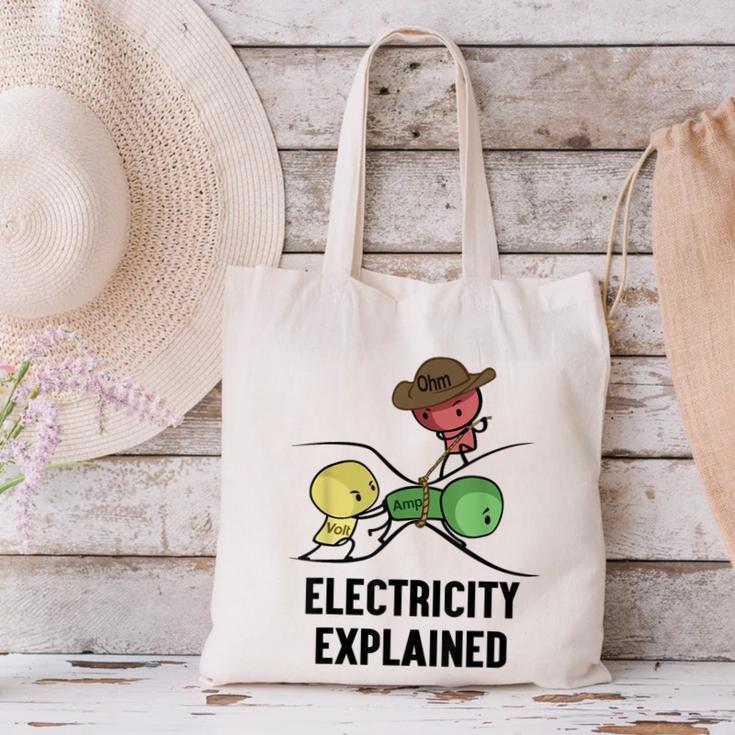 Electricity Explained Physics Nerd I Teacher School Canvas Tote Bag, gift for family, gift for coworker Electricity Explained Physics Nerd I Teacher School Canvas Tote Bag, gift for family, gift for coworker
