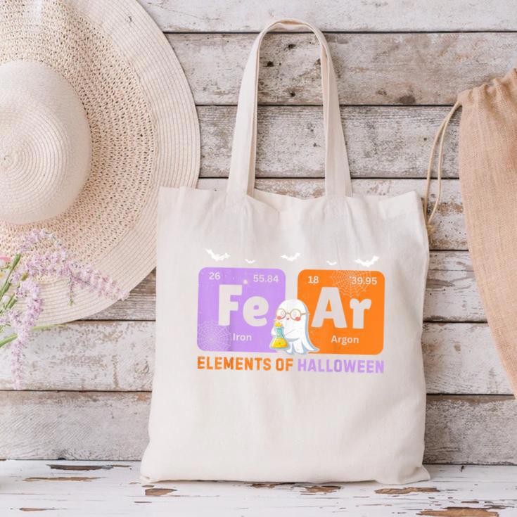 Elements Of Halloween Fear Periodically Chemistry Teacher Canvas Tote Bag, gift for family, gift for coworker Elements Of Halloween Fear Periodically Chemistry Teacher Canvas Tote Bag, gift for family, gift for coworker