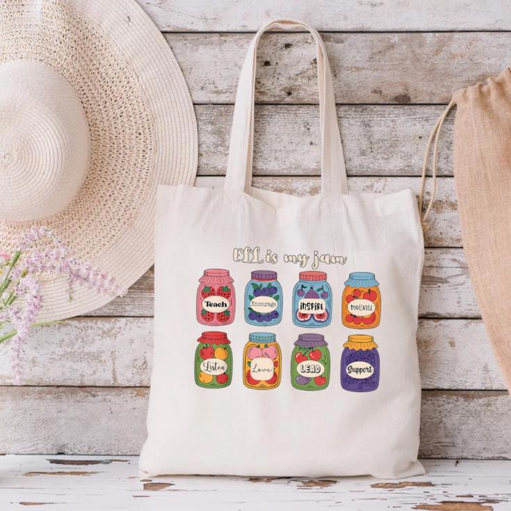 ELL Is My Jam English Language Learner Aide ELL Teacher Canvas Tote Bag, English Teacher Tote Bags, gift for family, gift for coworker