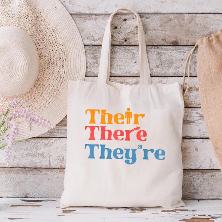 English Teacher Their There Theyre Grammar Men Women Canvas Tote Bag, English Teacher Tote Bags, gift for family, gift for coworker English Teacher Their There Theyre Grammar Men Women Canvas Tote Bag, English Teacher Tote Bags, gift for family, gift for coworker
