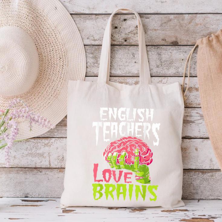 English Teachers Love Brains Zombie Teacher School Halloween Canvas Tote Bag, English Teacher Tote Bags, gift for family, gift for coworker English Teachers Love Brains Zombie Teacher School Halloween Canvas Tote Bag, English Teacher Tote Bags, gift for family, gift for coworker